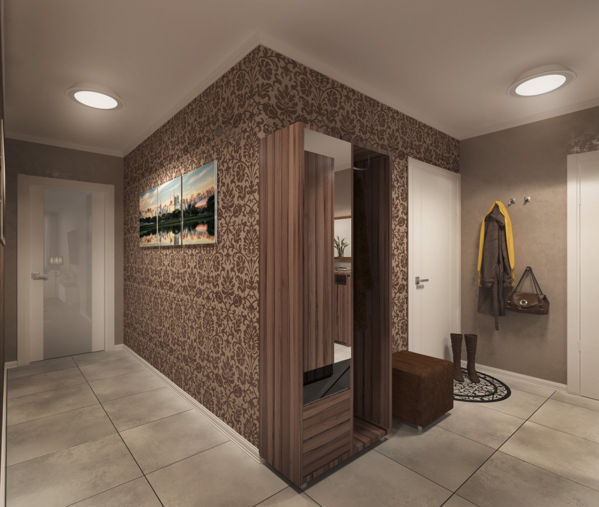 Гостиная в кофейных тонах