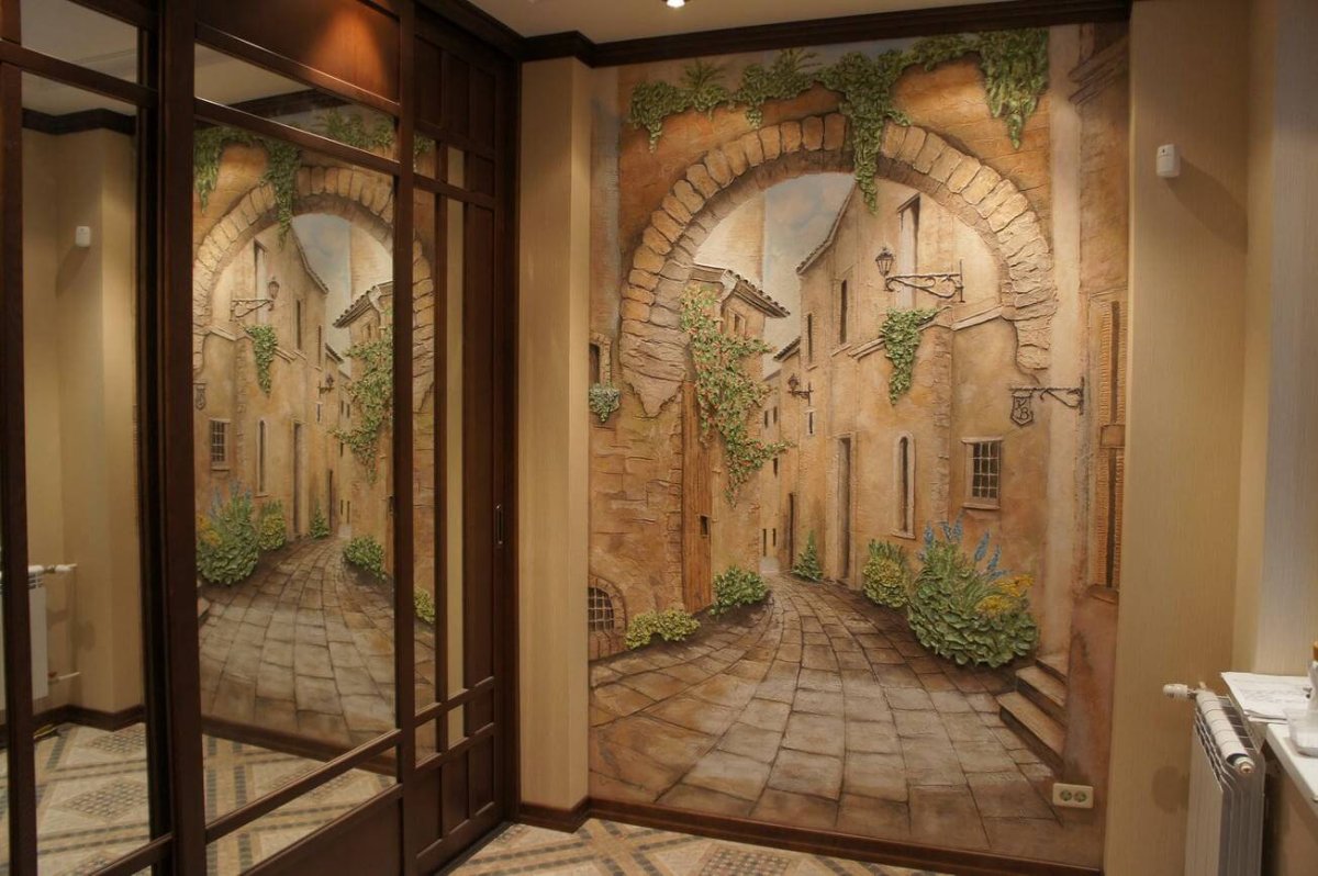 Фрески в интерьере прихожей