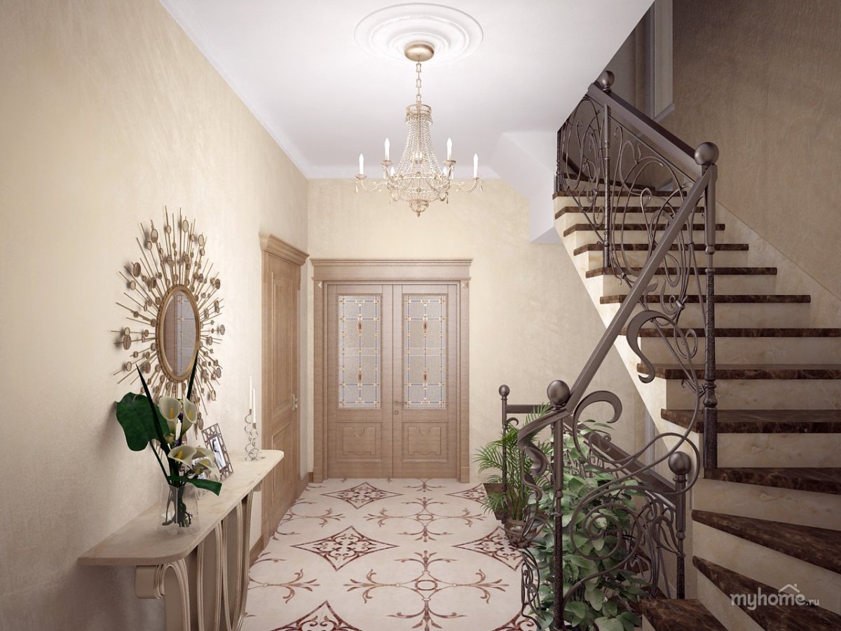 Обои для большой прихожей в доме