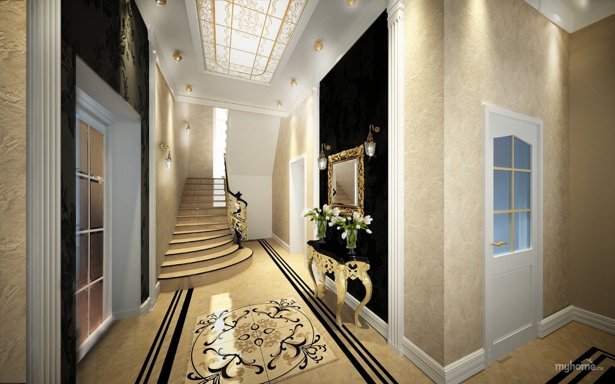 Отделка холла в частном доме