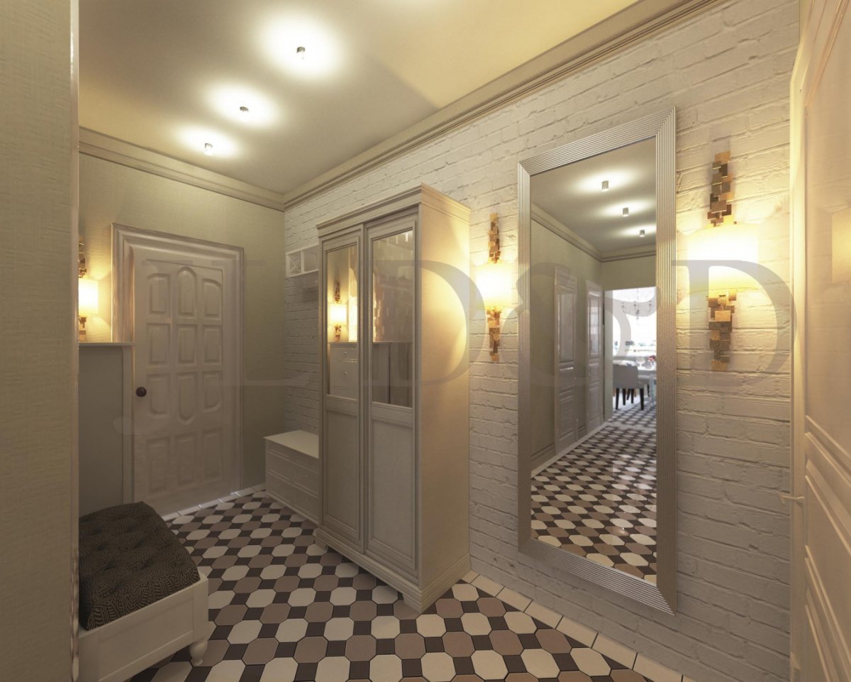 Интерьер прихожей в современной классике