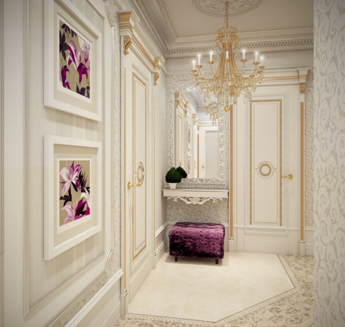 Интерьер прихожей в классическом стиле