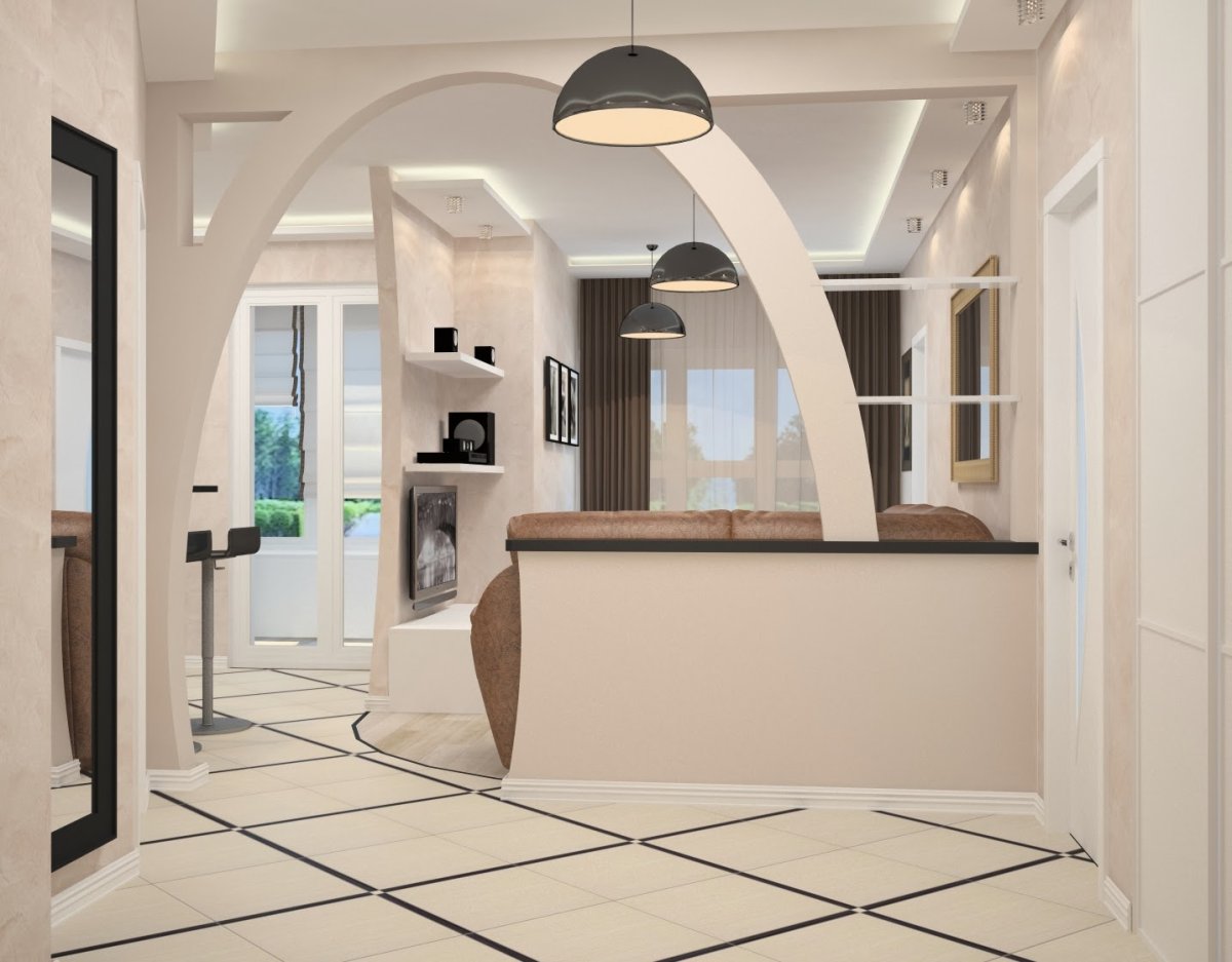 Перегородка между кухней и прихожей