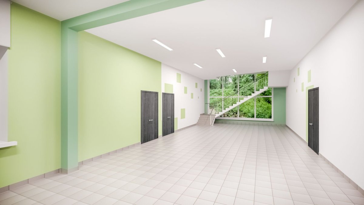 Холл в современной школе