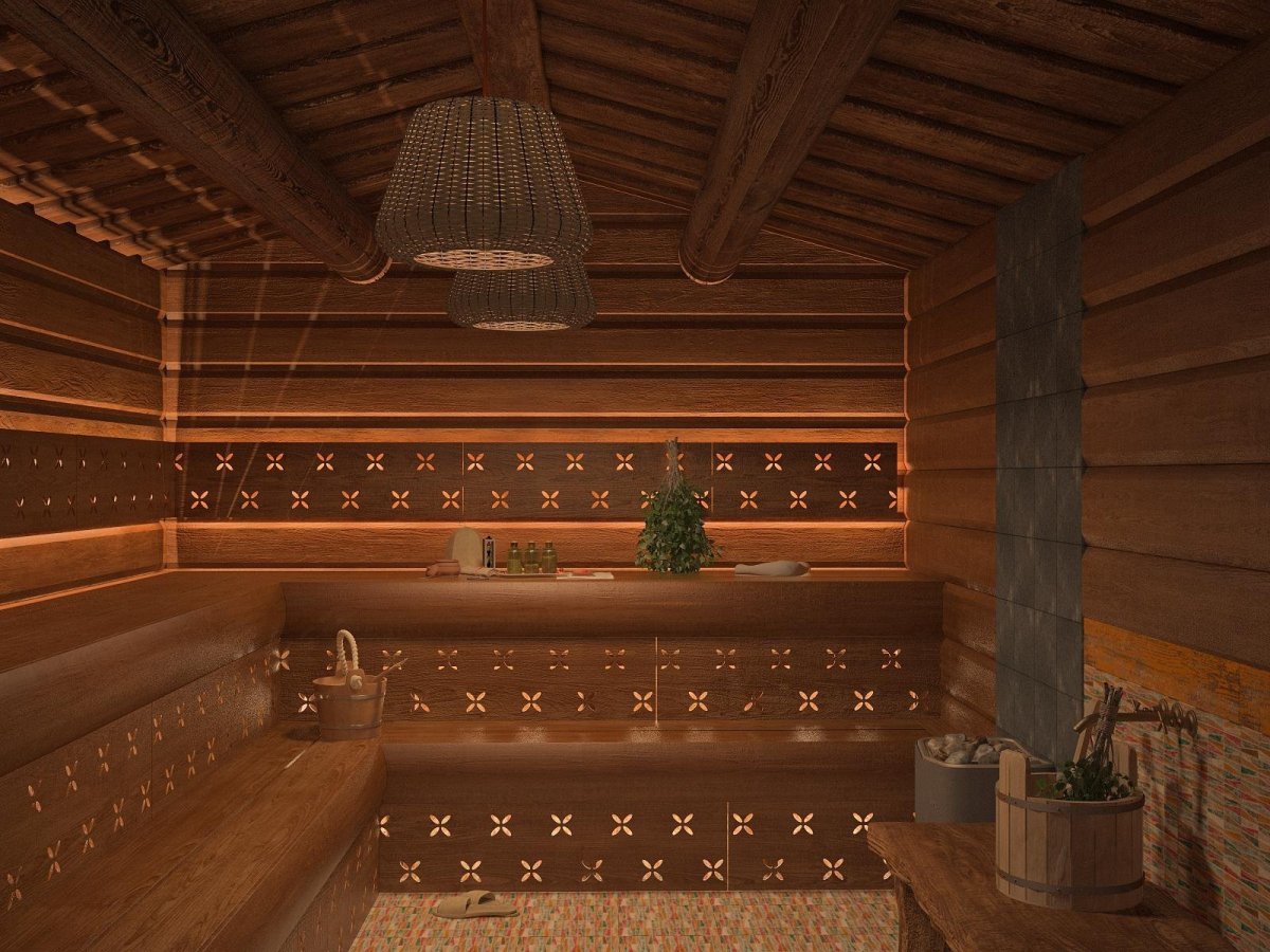 Интерьер бань с бассейном