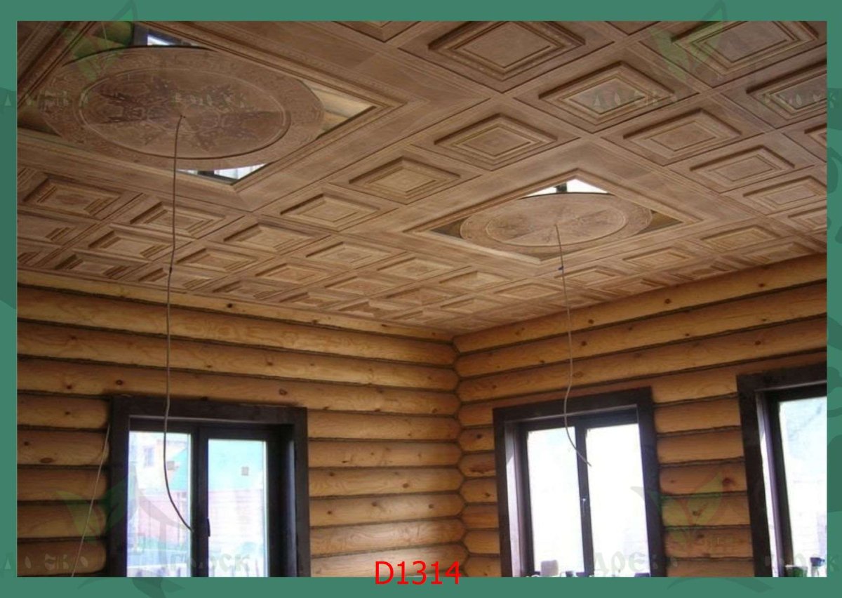 Отделка потолка в деревянном доме