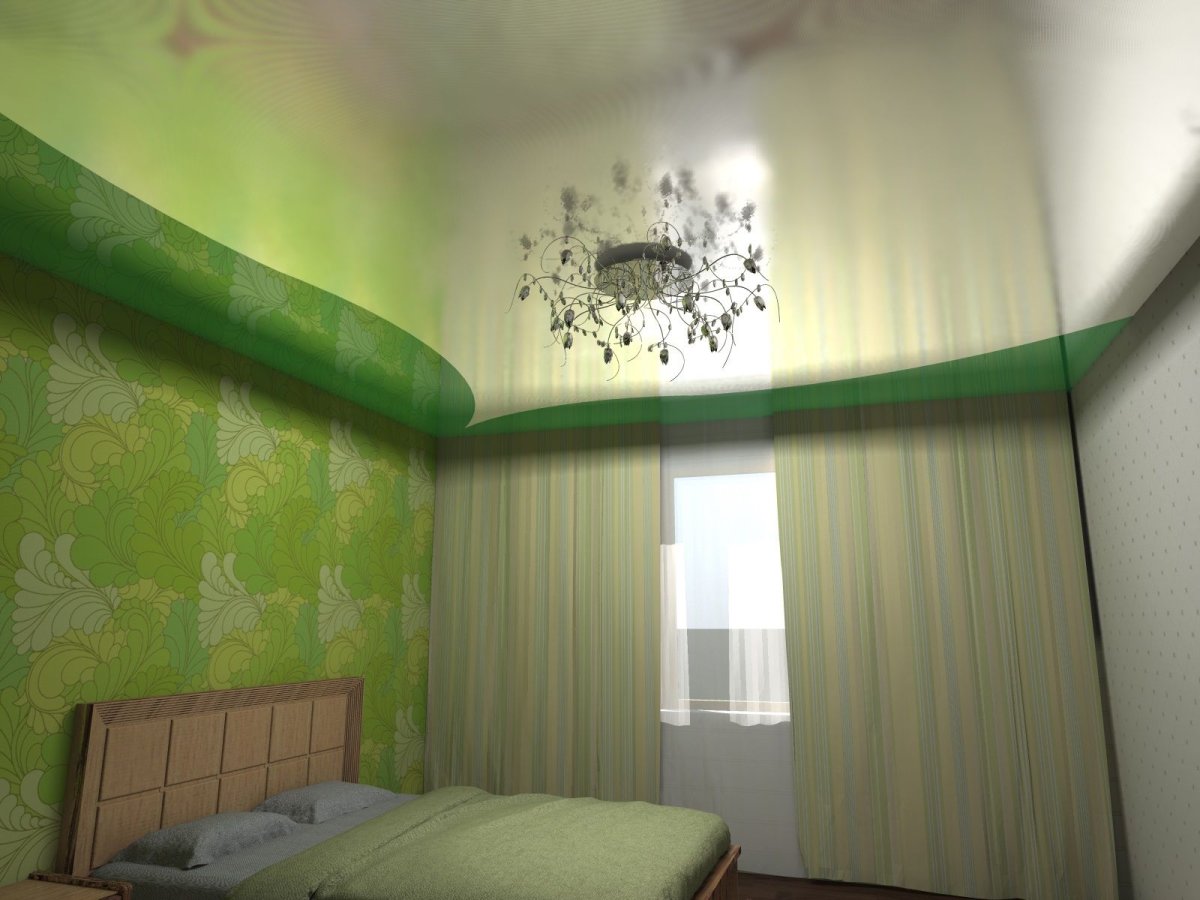 Потолок из ГКЛ одноуровневый