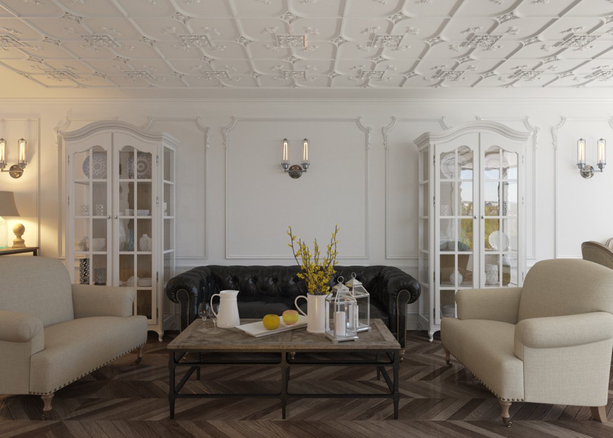 Гостиная в винтажном стиле