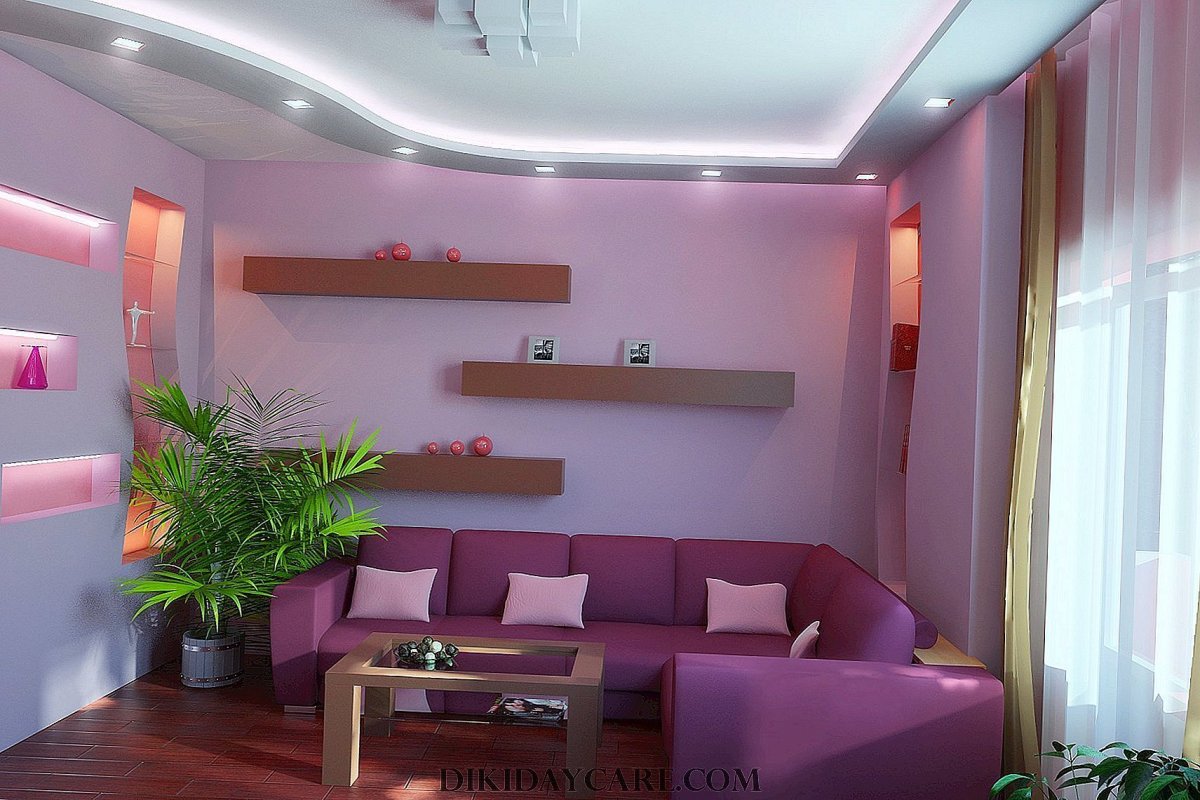 Гостиная в сиреневом цвете