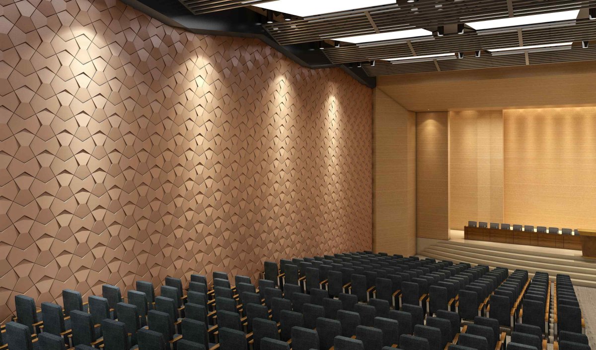 Зал из акустической панели