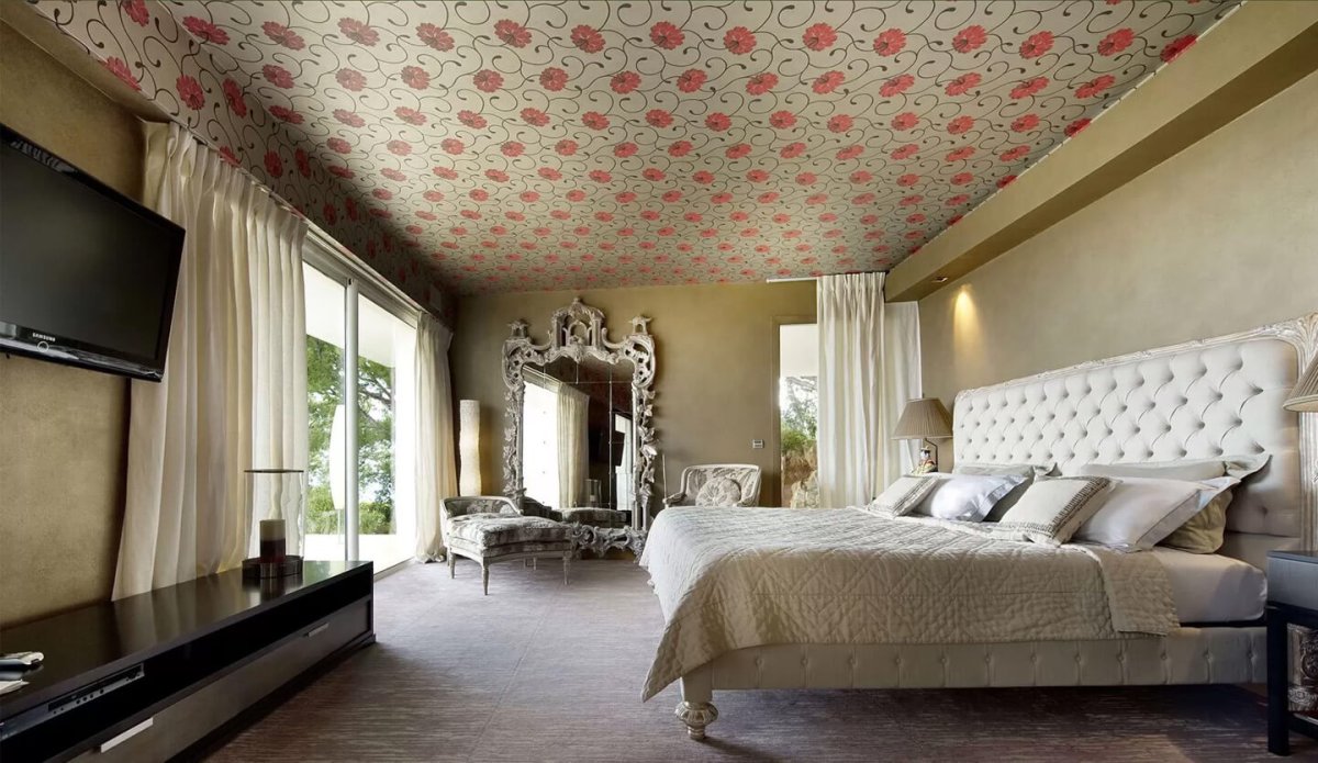 Потолки в спальне в стиле Артедко