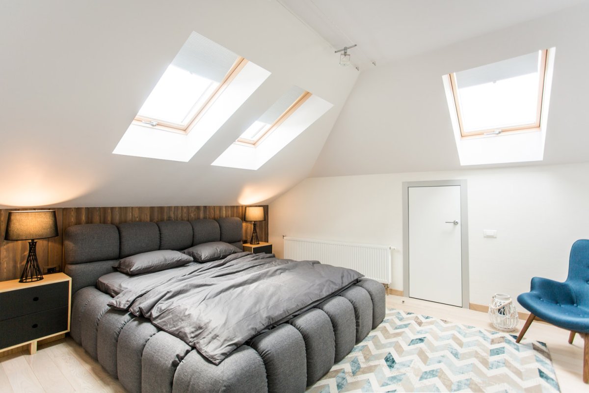 Спальня на мансарде в стиле Минимализм