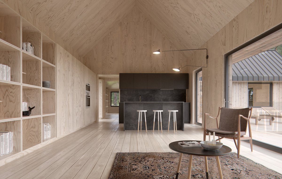 Потолок из крашеной фанеры