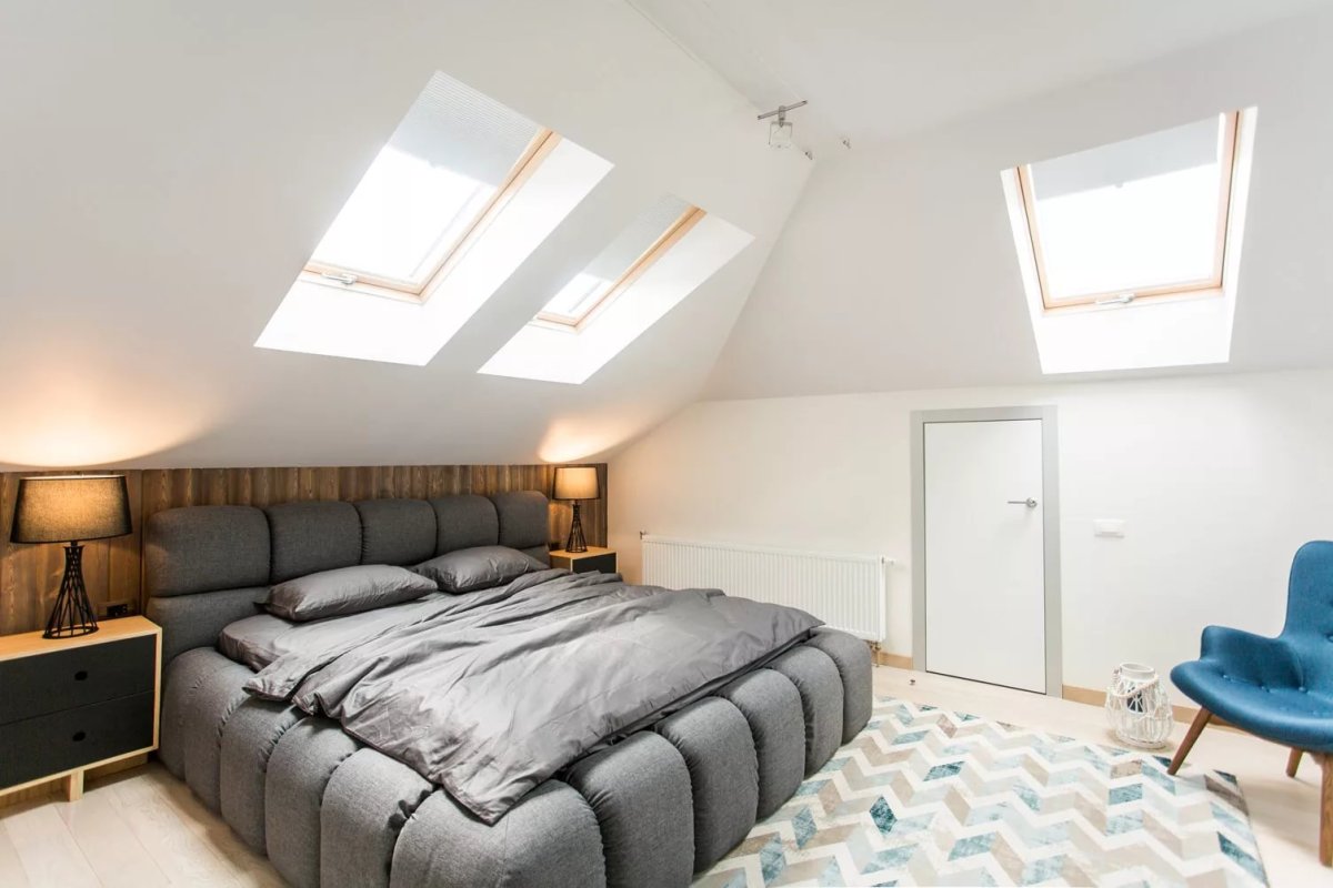 Спальня на мансарде в стиле Минимализм