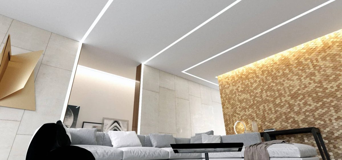 Потолок с полосками