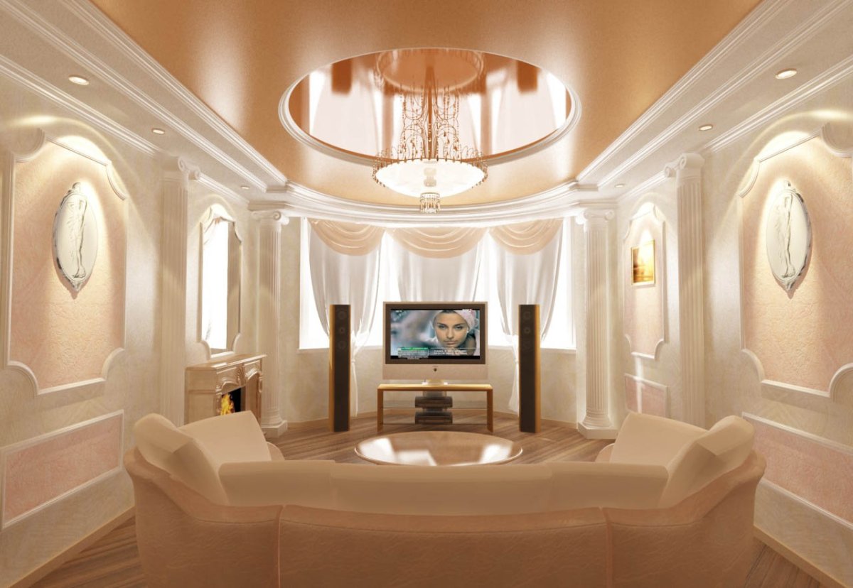 Красивые потолки для зала