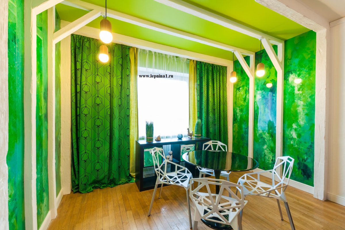 Комната в фисташковом цвете