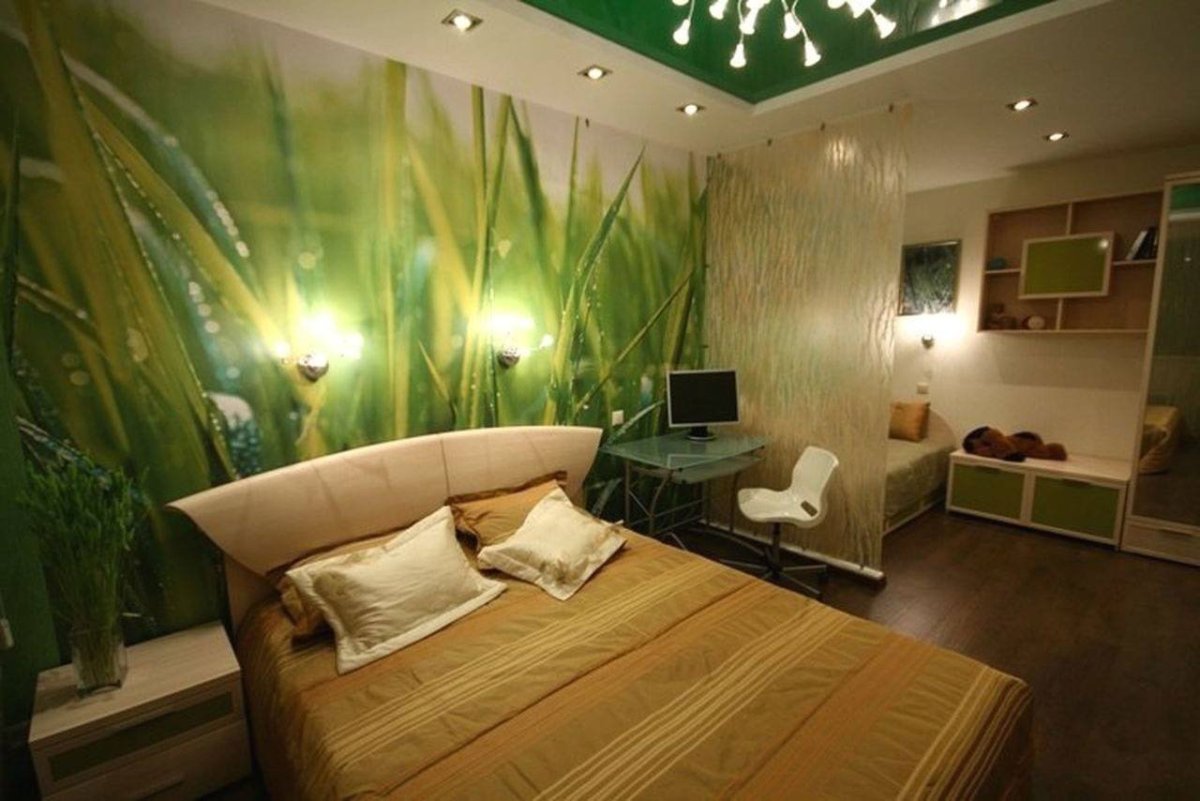 Акцентный потолок в интерьере