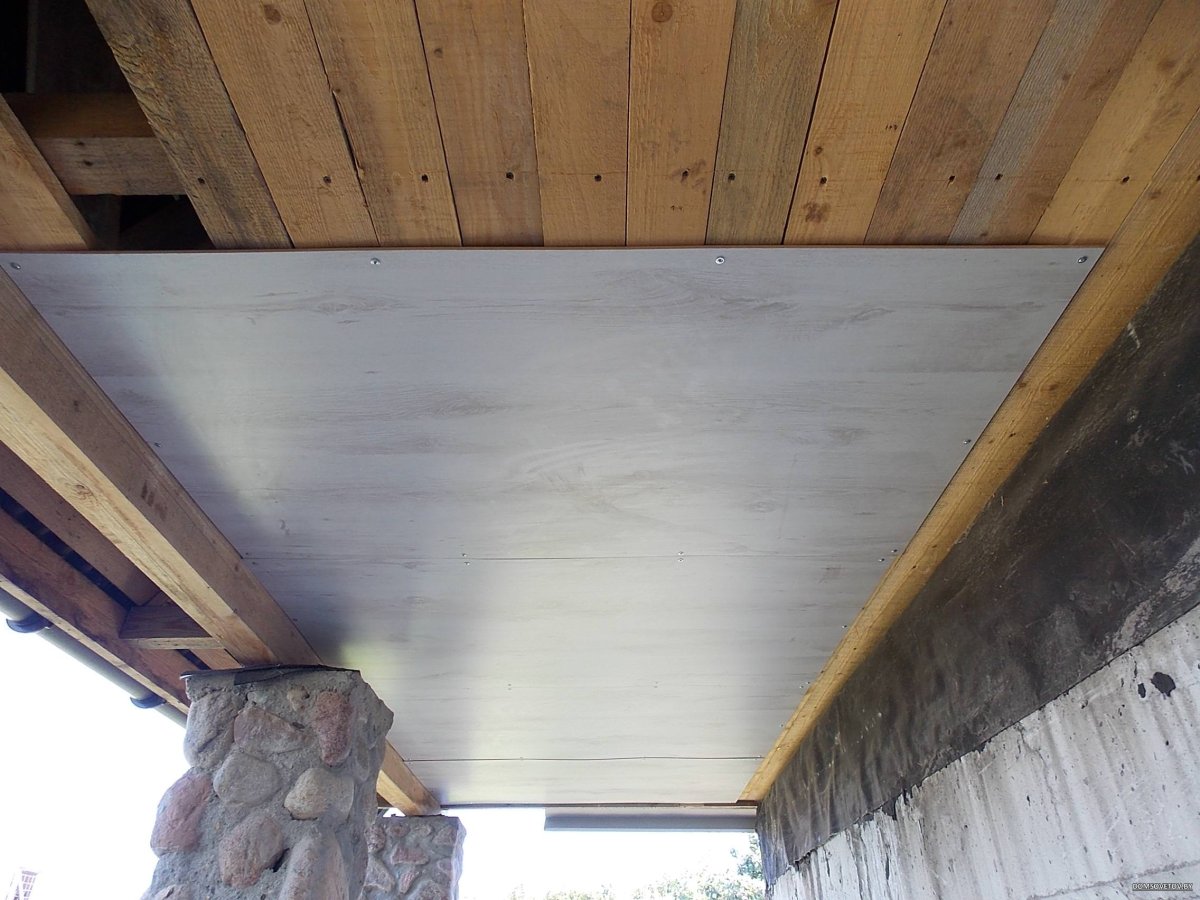 Подшивка потолка навеса