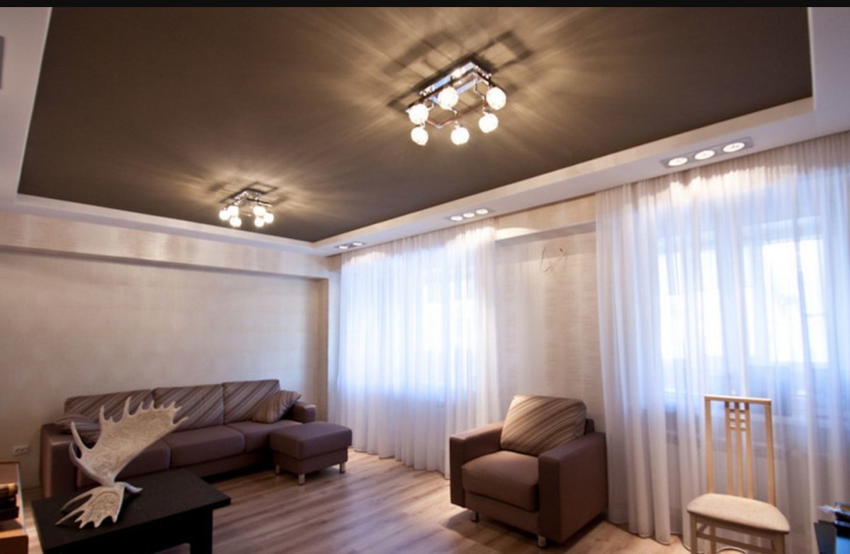 Двухуровневый потолок со светодиодной подсветкой