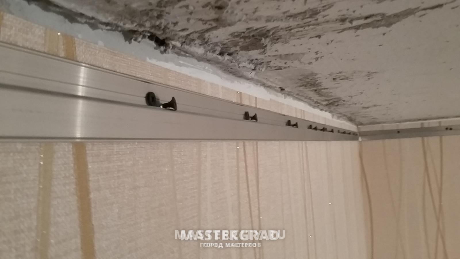Крепление профиля для натяжного потолка к стене