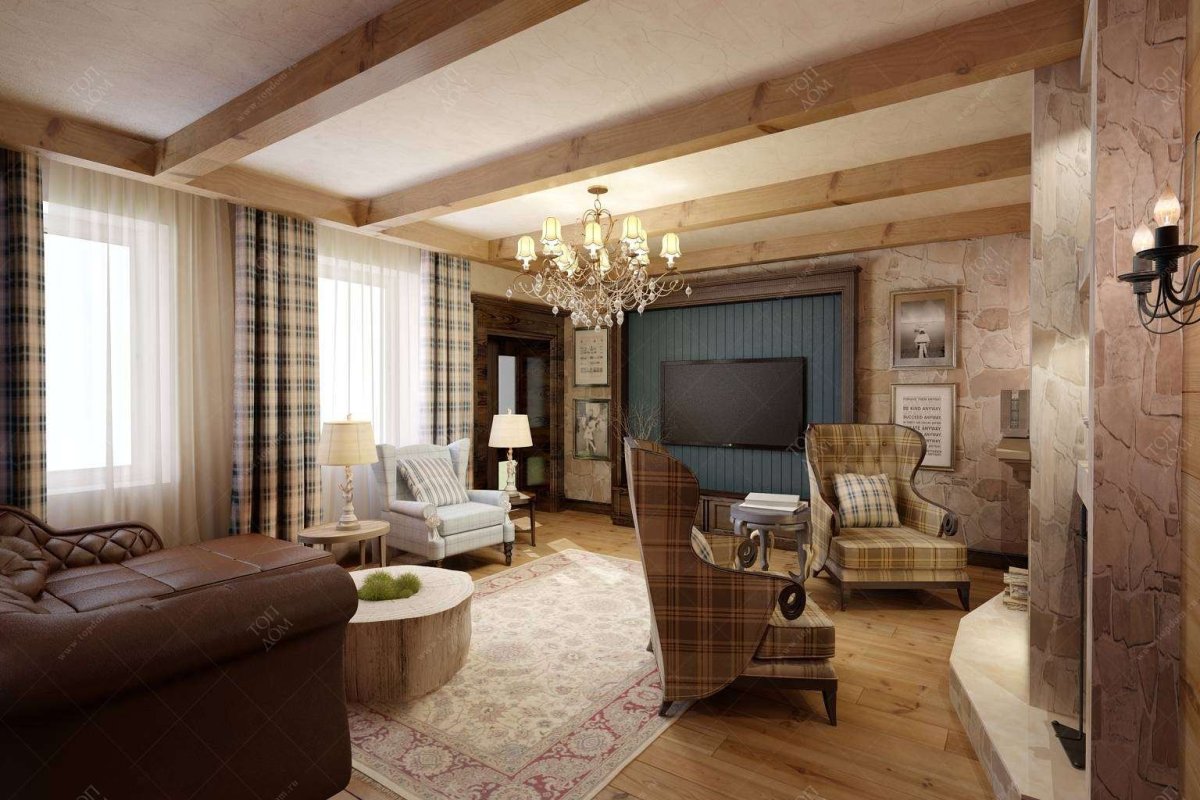 Отделка спальни деревом