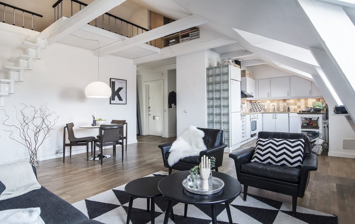 Мансарда в скандинавском стиле