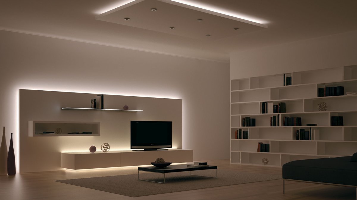 Led лента в интерьере