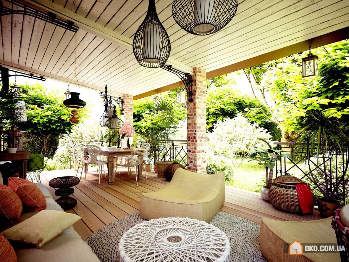 Интерьер террасы на даче