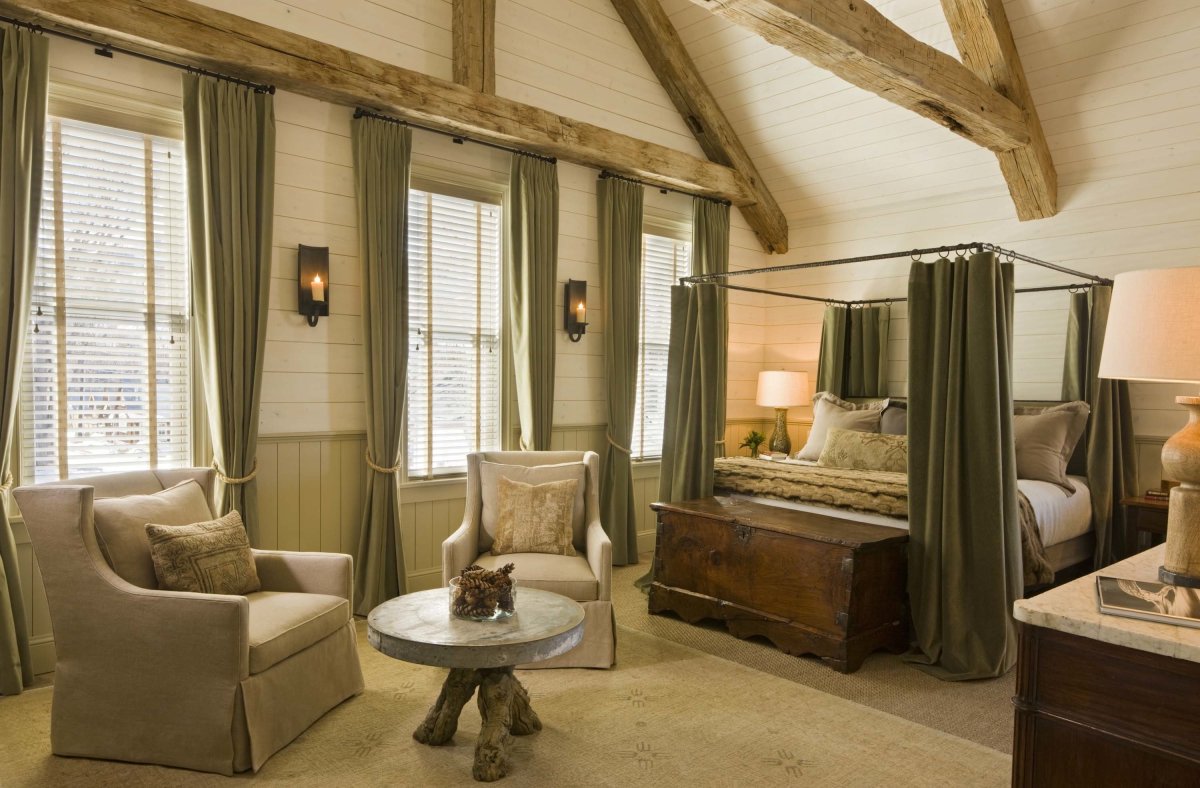 Интерьер экостиль в деревянном доме