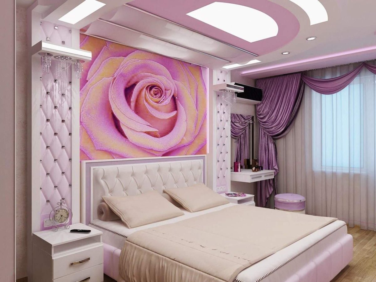Фигурный потолок для спальни