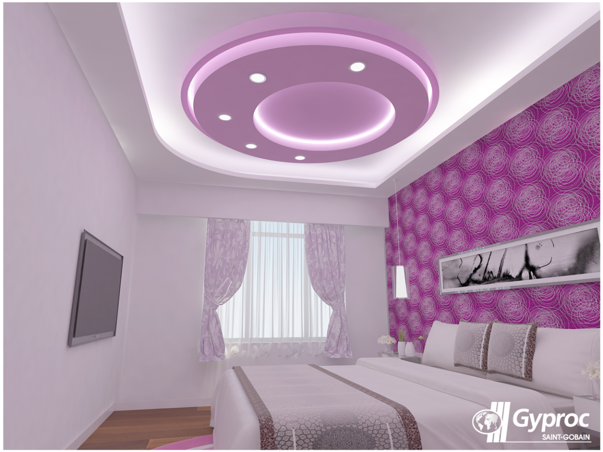 Фигурный потолок для спальни