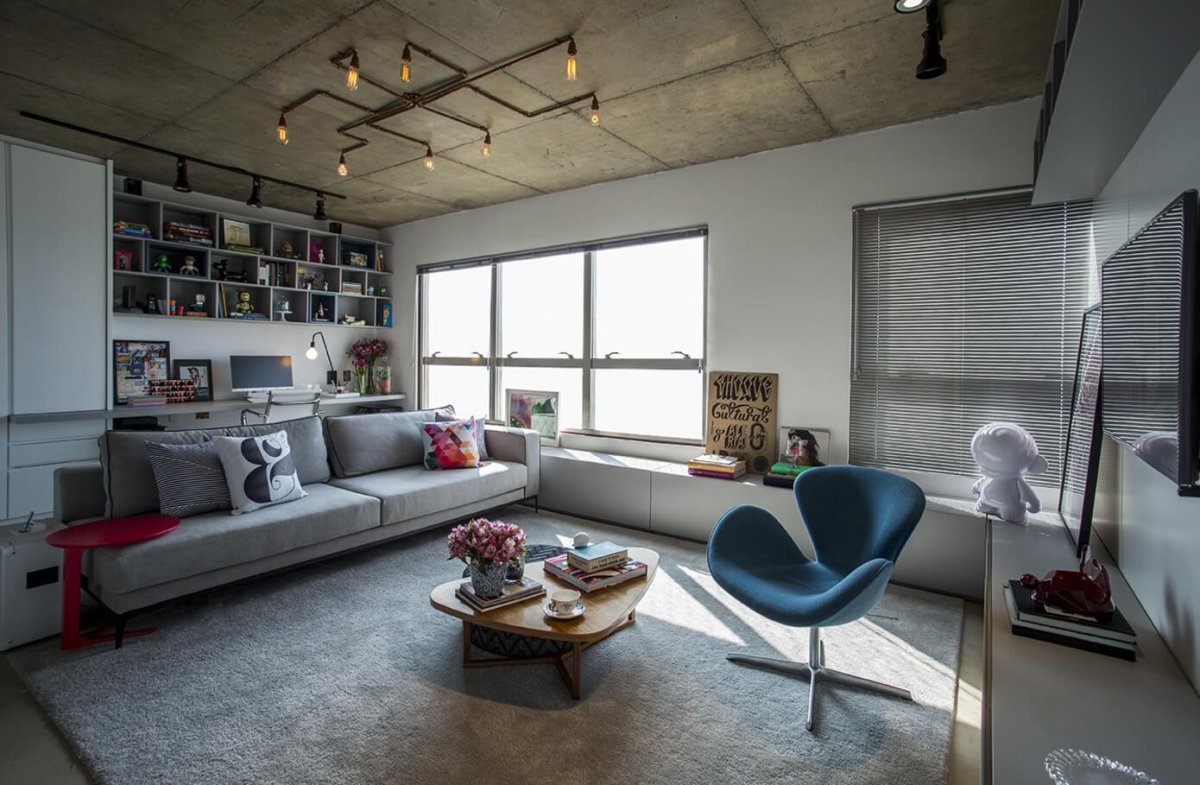 Потолок лофт бетон