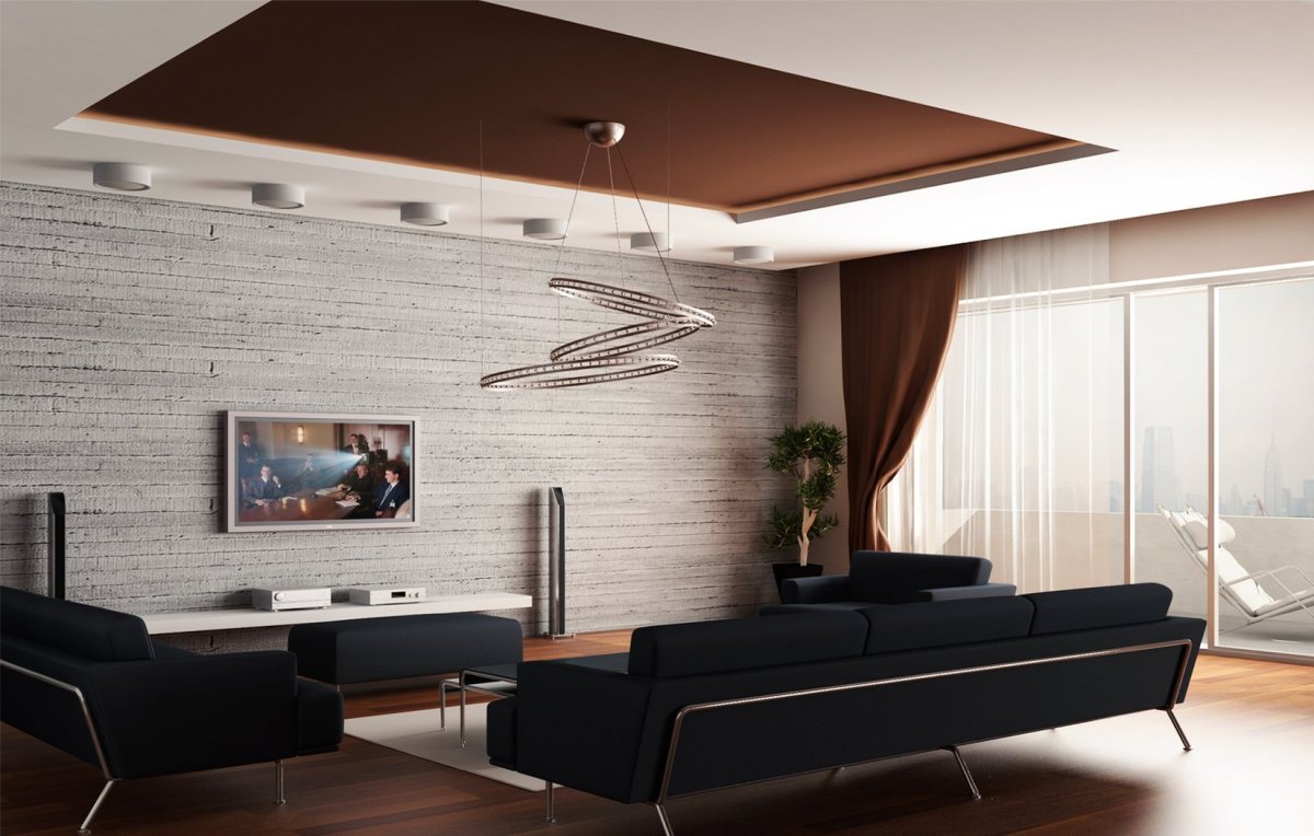 Подвесной потолок в гостиной