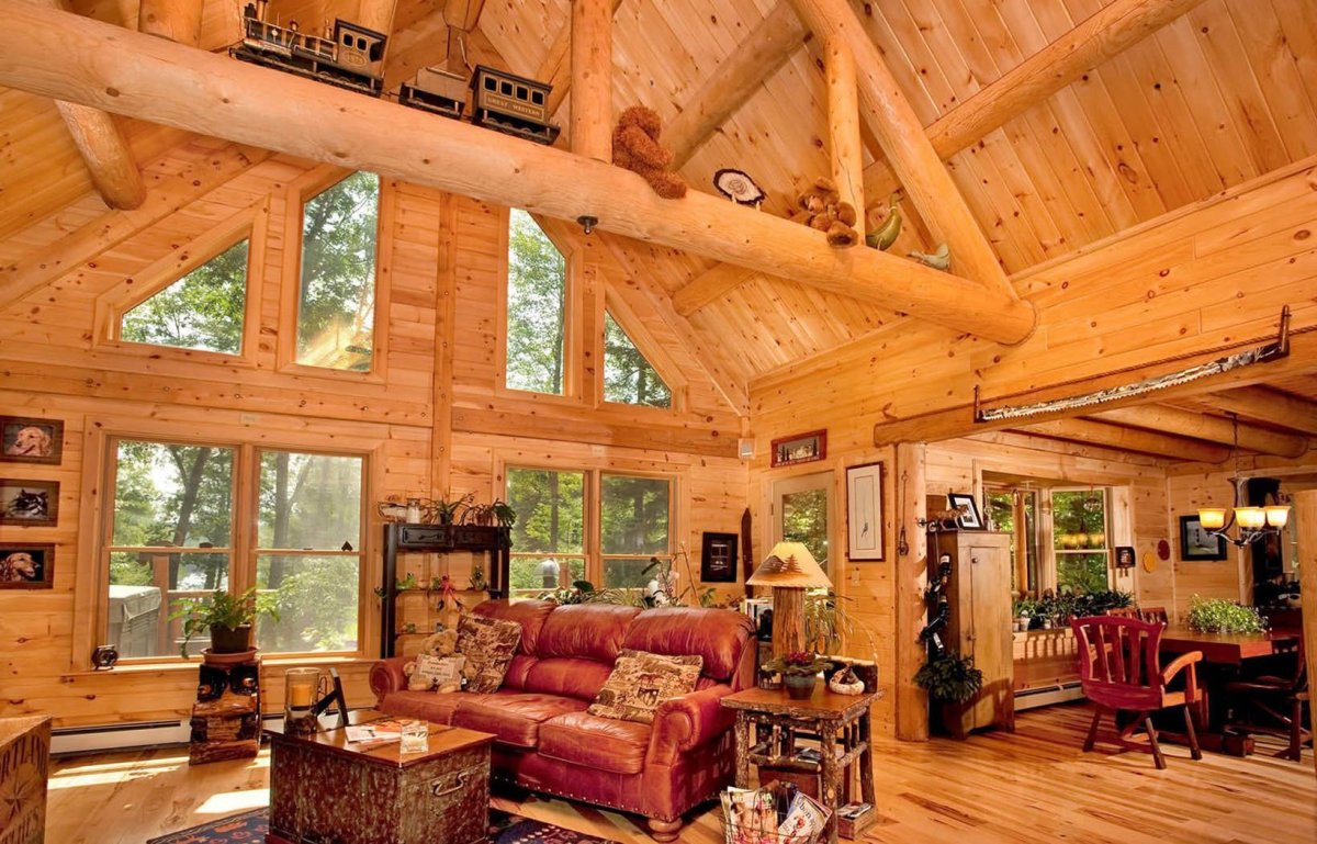 Интерьер канадского деревянного дома
