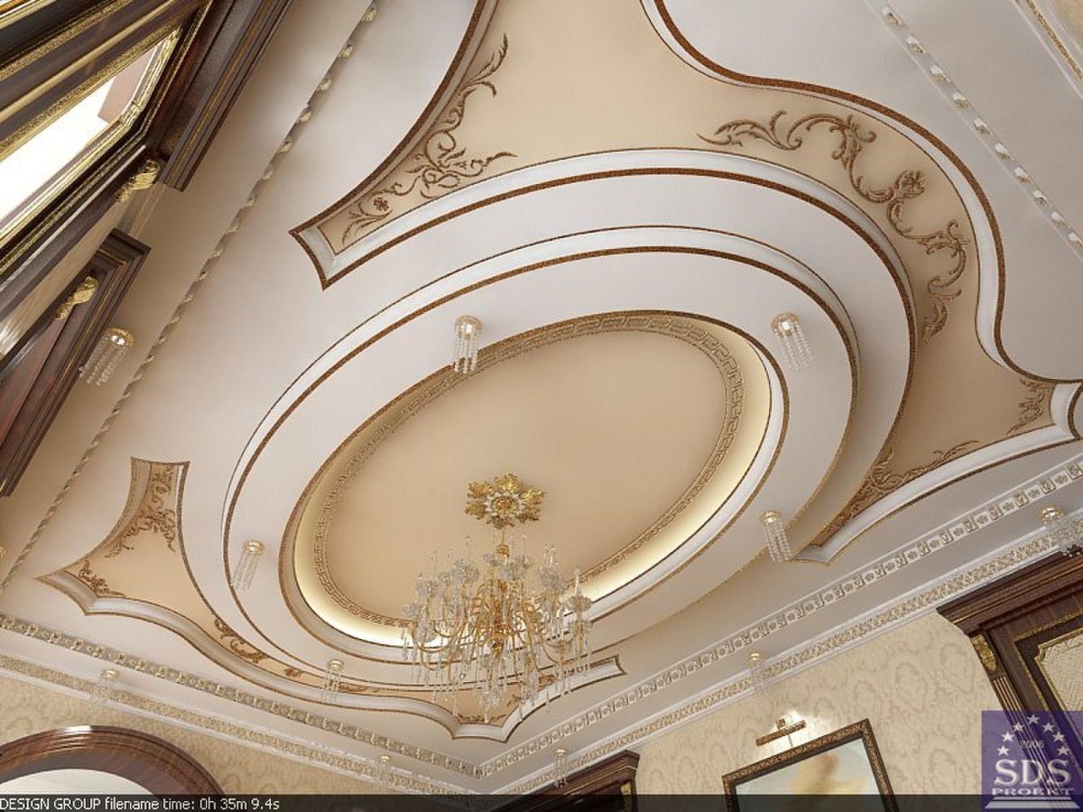 Гипсовая лепнина на потолке