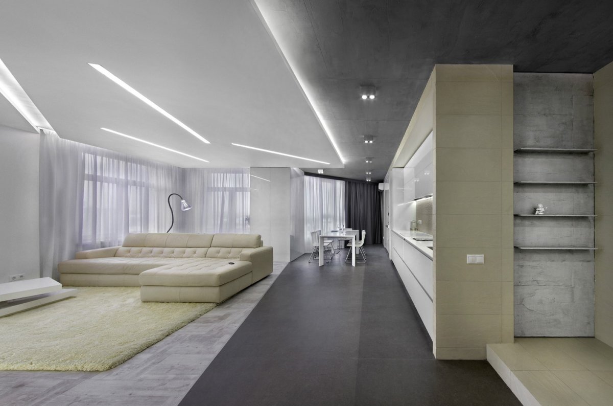 Линейные светодиодные светильники в интерьере