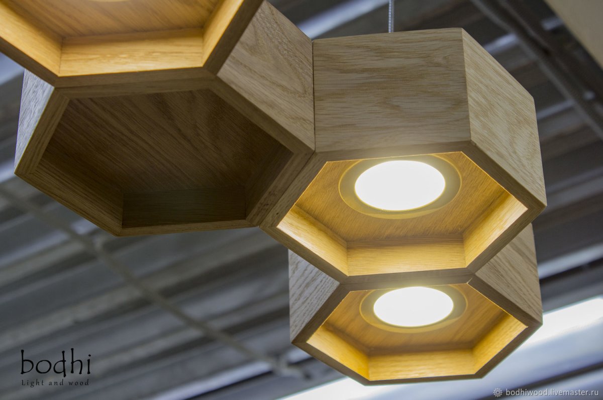 Светильник led дерево Модерн Wood соты