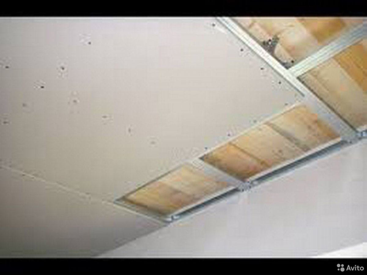 Подвесной потолок из ГКЛ одноуровневый