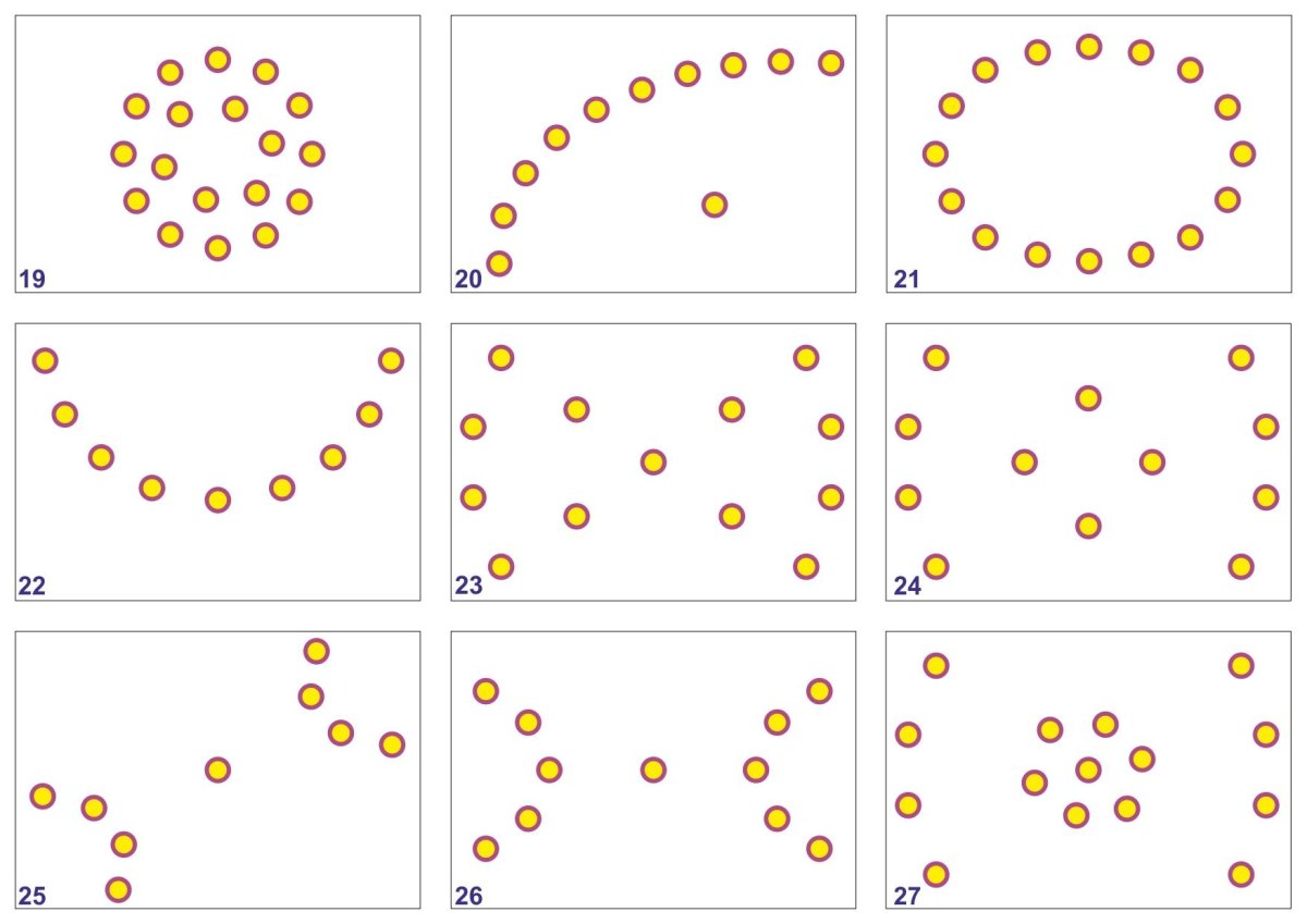 Схемы расположения 10 точечных светильников на натяжном потолке