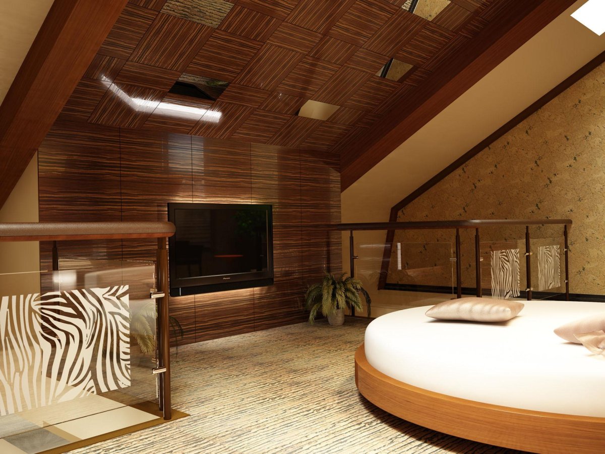 Мансардная комната в японском стиле