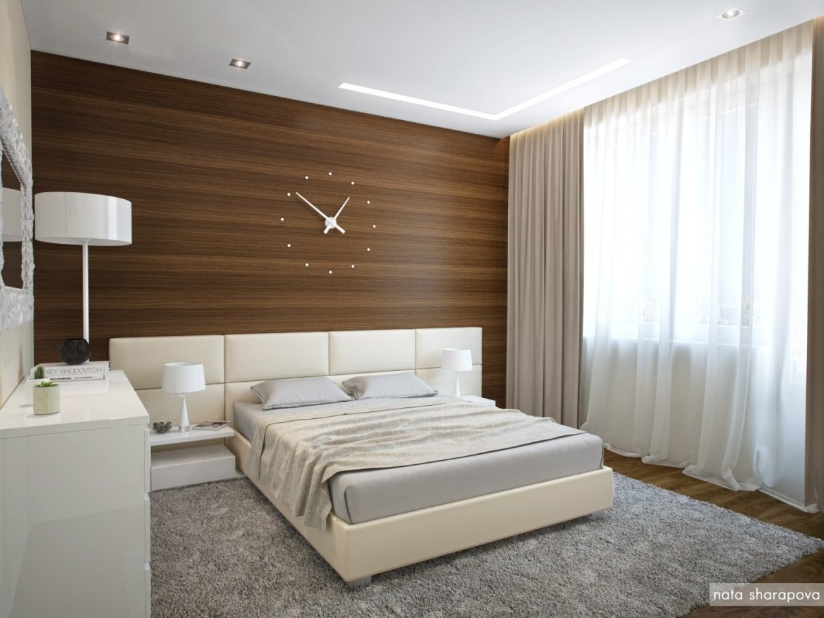 Стена из ламината в спальне