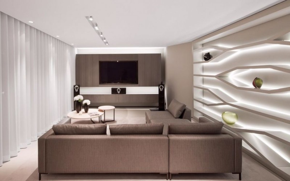 Освещение над ТВ зоной в зале