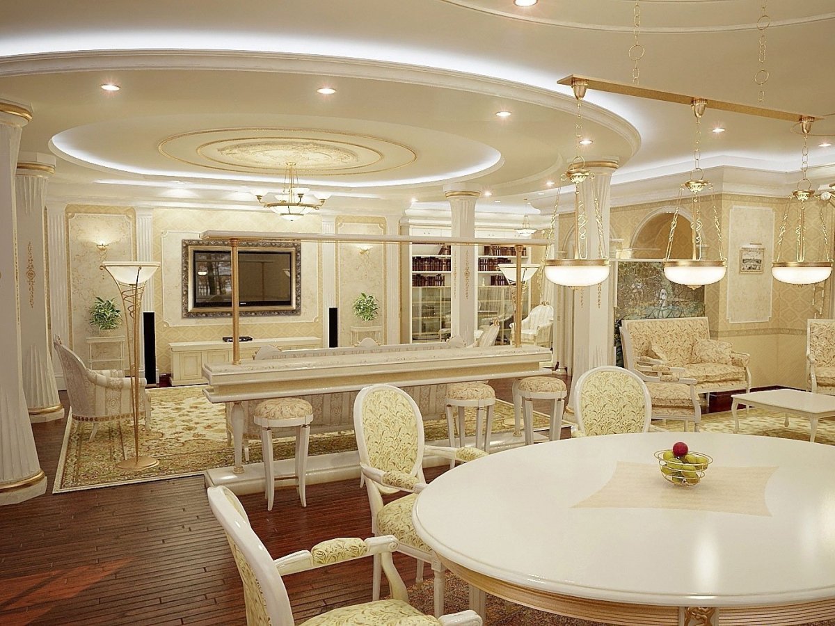 Шикарная кухня гостиная
