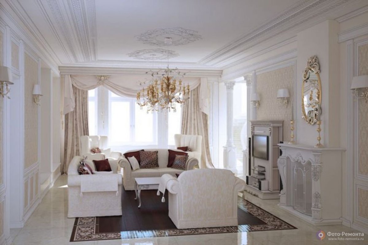 Белый зал в классическом стиле