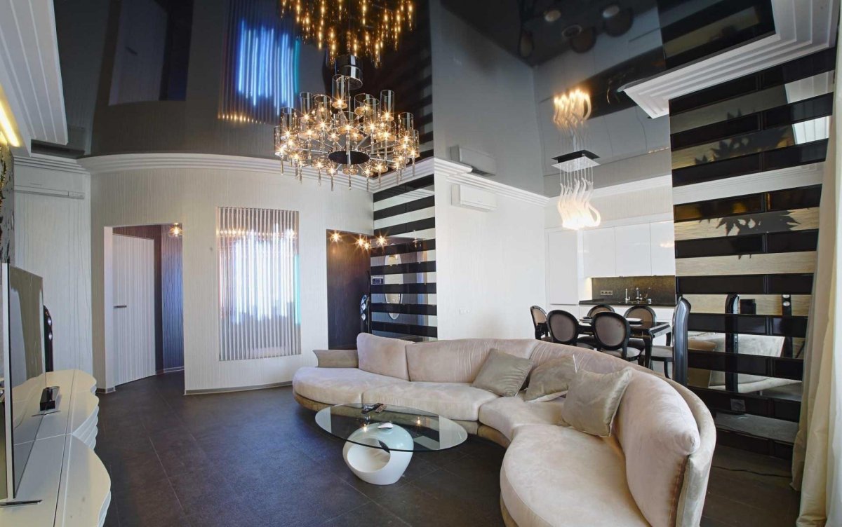 Натяжные потолки в интерьере