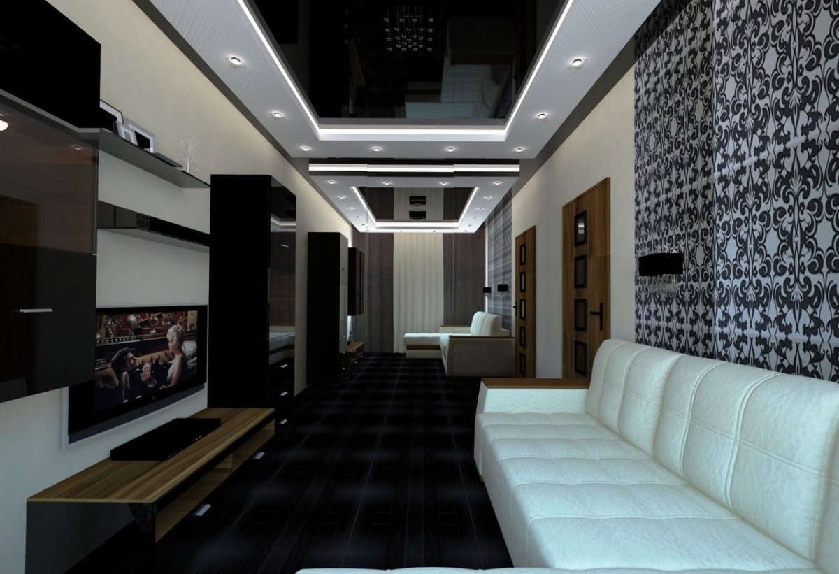 Черный натяжной потолок