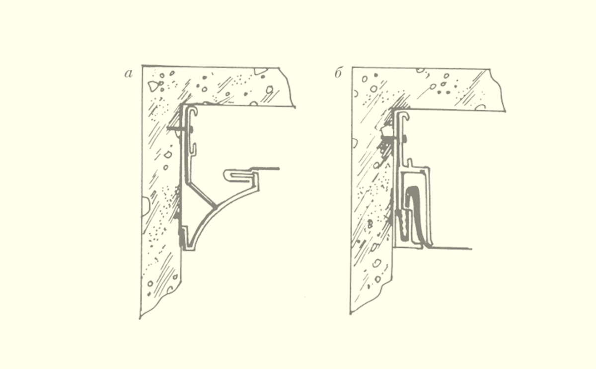 Багет (фиксирующий профиль) стеновой невидимый для натяжного потолка