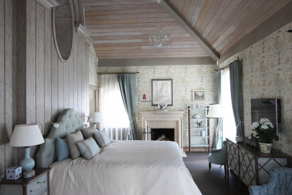 Спальня вагонка в стиле Прованс