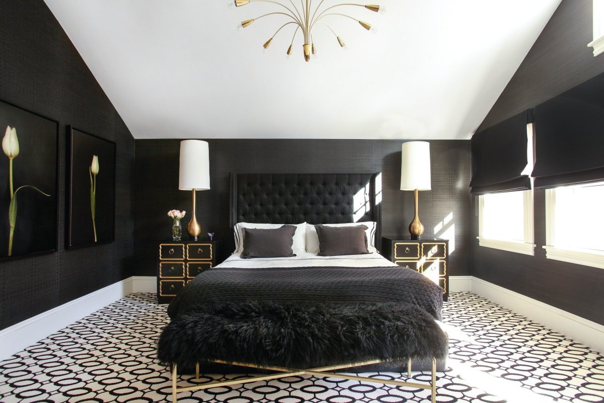 Интерьер спальни черный c [jkjnjv